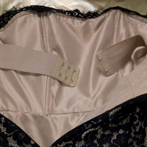 ROBERT RODRIGUEZ Strapless Party Dress Lace Nieman MarcusTarget Black Tan 2 XS S - Picture 7 of 13
